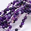 Natural Striped Agate/Banded Agate Beads Strands G-D845-01A-8mm-4