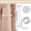 Beebeecraft 10Pcs 925 Sterling Silver Curb Chain Extender STER-BBC0006-11-2
