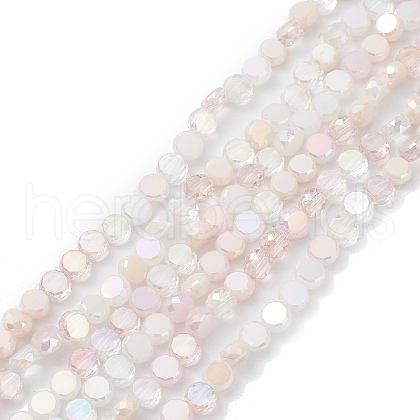 Gradient Color Electroplate Glass Bead Strands X1-GLAA-E042-03E-1