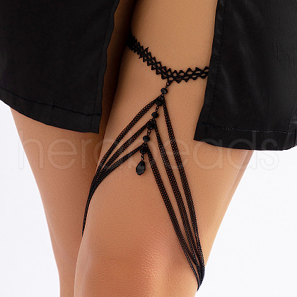 Iron Chain Elastic Tape Layered Tassel Leg Chains FS-WG04B60-11-1