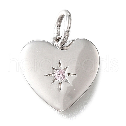 925 Sterling Silver Micro Pave Clear Cubic Zirconia Charms STER-V001-01P-10-1