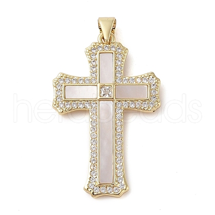 Brass Micro Pave Cubic Zirconia Pendants KK-I712-52G-01-1