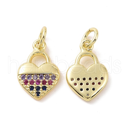 Brass Micro Pave Colorful Cubic Zirconia Charms KK-E068-VF140-1