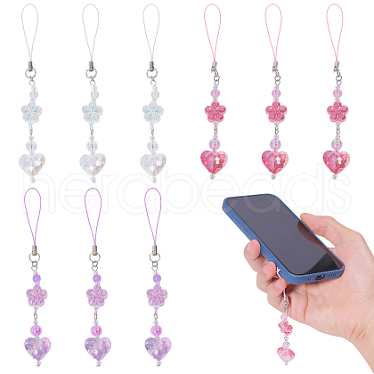9Pcs 3 Colors Acrylic Mobile Straps HJEW-GO00075-1