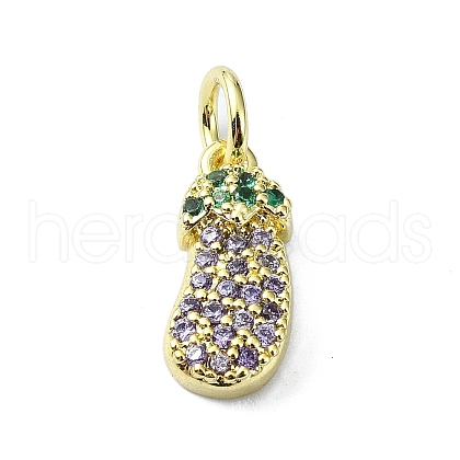 Brass Micro Pave Cubic Zirconia Pendants KK-H475-17G-04-1