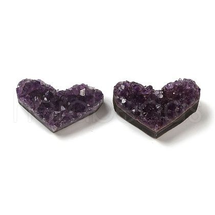 Raw Rough Love Heart Natural Amethyst Specimen Cluster PW-WG74359-01-1