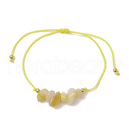Natural Citrine Braided Bead Bracelets BJEW-JB11155-02-1