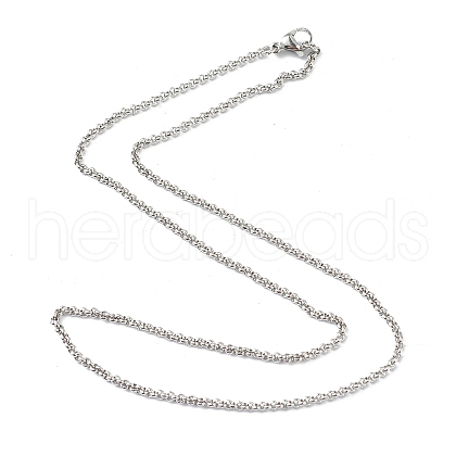 304 Stainless Steel Rolo Chain Necklaces STAS-G244-81P-1