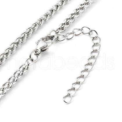 Tarnish Resistant 304 Stainless Steel Wheat Chains Necklace NJEW-JN03591-1