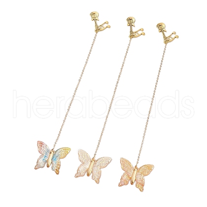3Pcs Butterfly Acrylic & Alloy Musical Note Guitar Charm Bookmark AJEW-JK00381-1