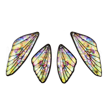 Transparent Resin Wing Pendants Set X-RESI-TAC0021-01A-1