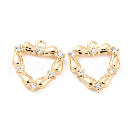 Brass Micro Pave Cubic Zirconia Pendants KK-E090-14G-1
