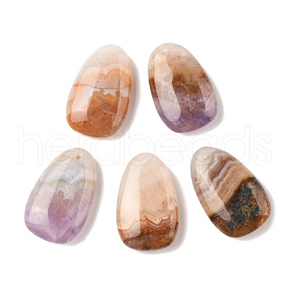 Natural Amethyst Lace Agate Pendants G-A244-02-1