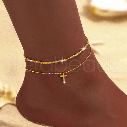 2Pcs Cross Alloy Anklets FS-WGFFC1B-11-1