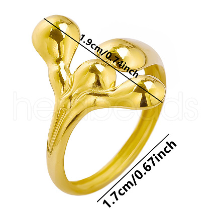 Stylish Stainless Steel Open Cuff Ring for Women TJ8213-2-1