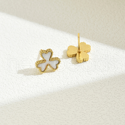 Elegant Vintage Floral Stainless Steel Stud Earrings for Women FR2099-6-1