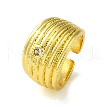 Brass with Cubic Zirconia Rings RJEW-B057-01G-03-1