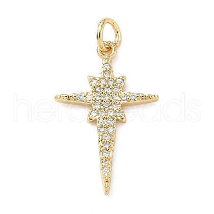 Brass Micro Pave Cubic Zirconia Pendants KK-D357-31G-1