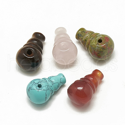 Natural & Synthetic 3-Hole Guru Gemstone Beads G-S294-92-1