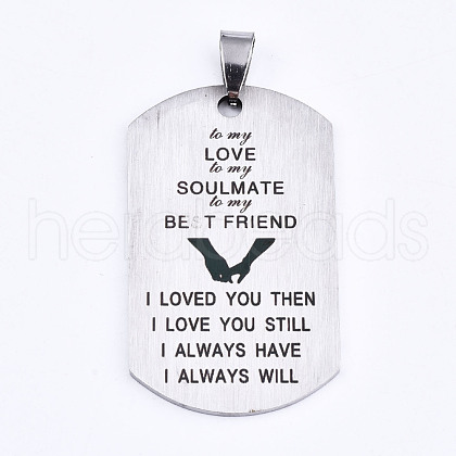 Non-Tarnish 201 Stainless Steel Quote Pendants STAS-T044-227P-1