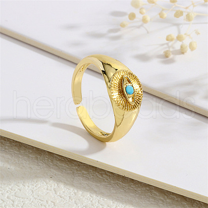Brass Micro Pave Cubic Zirconia Cuff Rings for Women FS-WG0CF5A-01-1