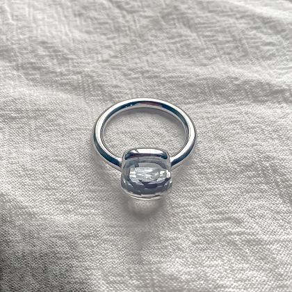 Square 304 Stainless Steel with Glass Finger Rings FS-WG8AAFA-15-1
