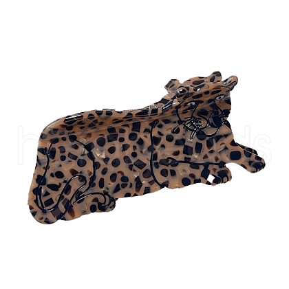 Leopard Cellulose Acetate(Resin) Claw Hair Clips PW-WGAED44-03-1