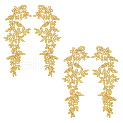 Flower Polyester Embroidery Lace Ornament Accessories PATC-WH0005-53A-1