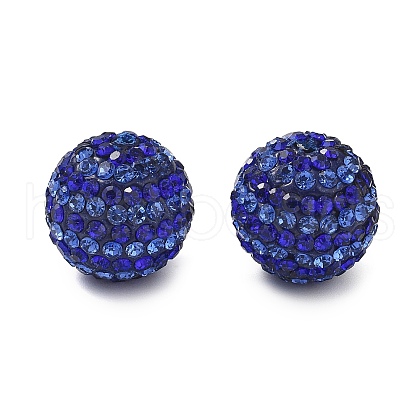 Stripe Pattern Polymer Clay Rhinestone Beads CLAY-NH0001-01I-1