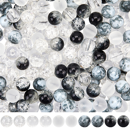 SUNNYCLUE 300Pcs 5 Colors Transparent Glass Beads GLAA-SC0002-42B-1