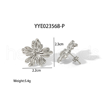 Stylish Flower Stainless Steel Stud Earrings BZ8610-1