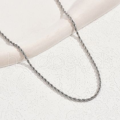 Fashionable Silver Twisted Beach Necklace for Women YN3887-1