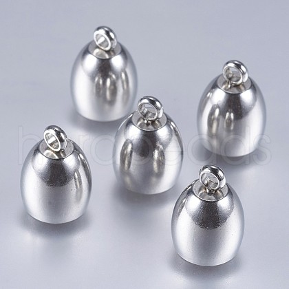 Tarnish Resistant 201 Stainless Steel Cord Ends STAS-F145-02P-12.5x9mm-1