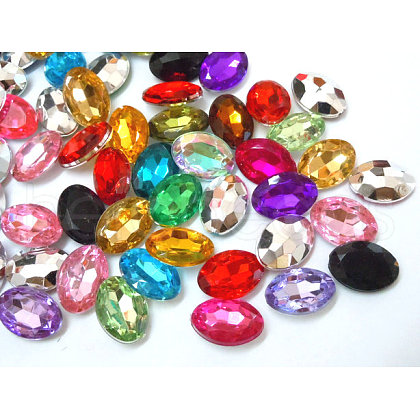 Imitation Taiwan Acrylic Rhinestone Cabochons GACR-A007-10x14mm-M-1