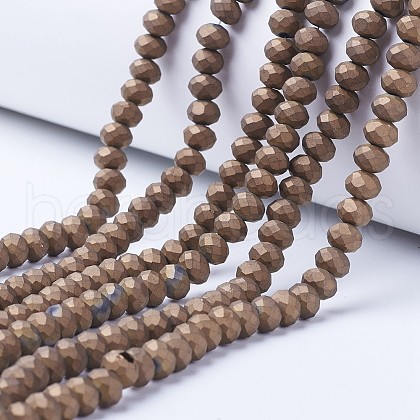 Electroplate Transparent Glass Beads Strands EGLA-A034-T1mm-U04-1