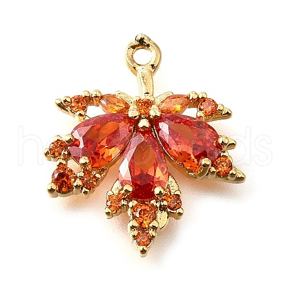 Brass Micro Pave Clear Cubic Zirconia Pendants KK-U065-03G-02-1