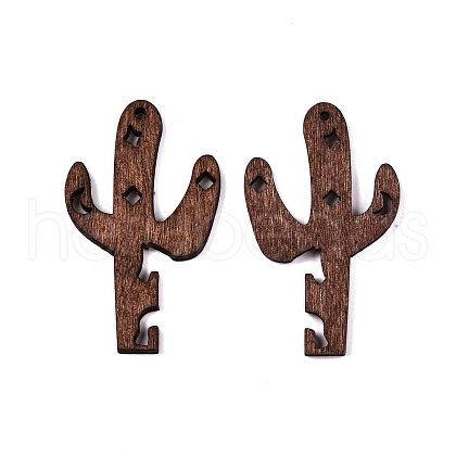 Natural Poplar Wood Pendants WOOD-N016-34-1