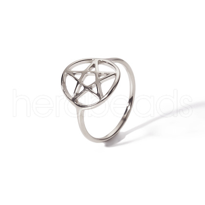 Stainless Steel Hollow Lucky Star Ring Women Fashionable Durable Ring EU4995-2-1