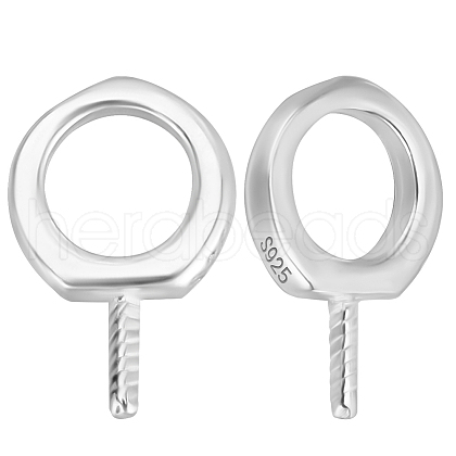 Beebeecraft 10Pcs 925 Sterling Silver Screw Eye Peg Bails STER-BBC0006-91-1