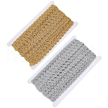 ARRICRAFT 2 Bundles 2 Colors Polyester Wavy Lace Ribbon OCOR-AR0001-70A-1