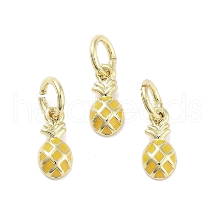 Rack Plating Brass Enamel Charms KK-M293-45G-1