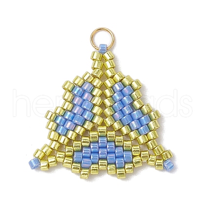 MIYUKI Glass Seed Beaded Clover Pendants PALLOY-MZ00625-02-1