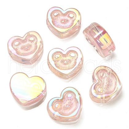 UV Plating Rainbow Iridescent Acrylic Beads OACR-G012-11D-1