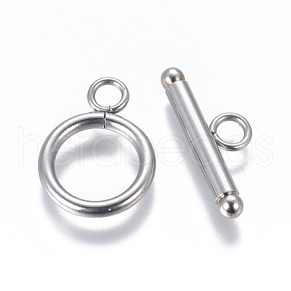 Non-Tarnish 304 Stainless Steel Toggle Clasps STAS-I120-11B-P-1