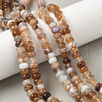 Natural Banded Agate Beads Strands G-F790-I01-01J-1