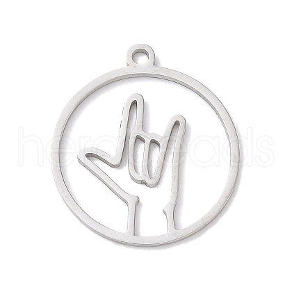 304 Stainless Steel Pendants STAS-Z131-01B-P-1