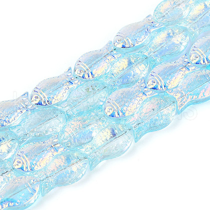 Transparency Electroplate Glass Beads Strands GLAA-T023-40A-03-1