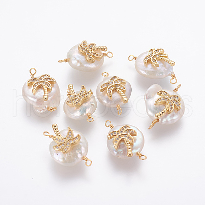 Natural Pearl Links connectors PEAR-F014-02G-C-1