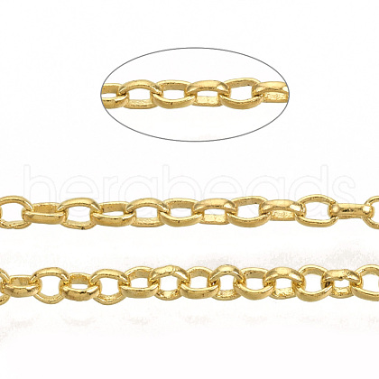 Soldered Brass Coated Iron Rolo Chains CH-S125-08A-G-1