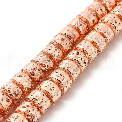 Electroplated Natural Lava Rock Beads Strands G-G984-12RG-1